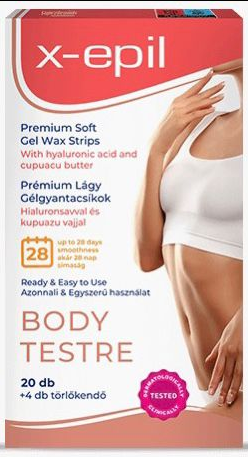 X-Epil Premium Soft Gel Wax Strips With Hyaluronic Acid And Capuacu Butter For Body - 20 pcs