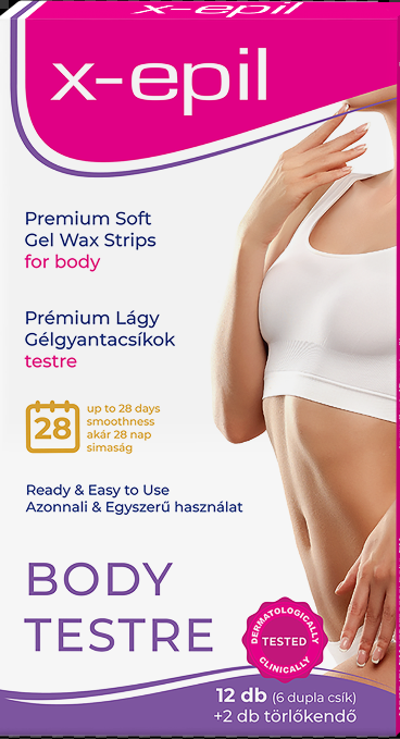 X-Epil Premium Soft Sensitive Gel Wax Strips for body – 12 pcs