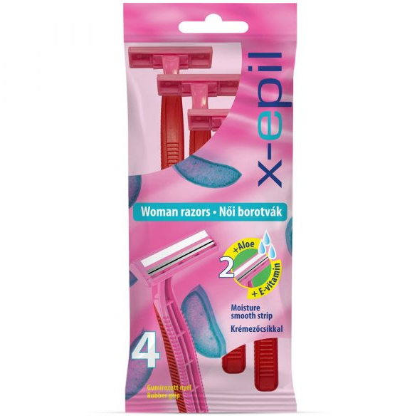 X-epil Disposable woman razors with twin blade 4pcs/pack