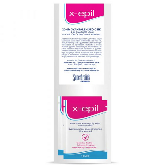 X-epil 20 strips + 2 pcs oil wipes