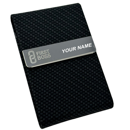 Card Holder - PU Fiber + Stainless Steel