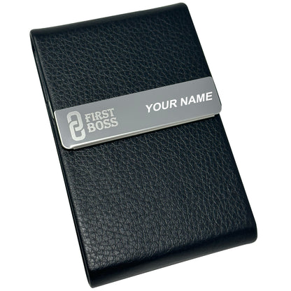 Card Holder - PU Leather + Stainless Steel