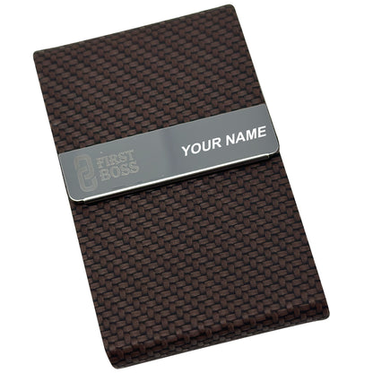 Card Holder - PU Fiber + Stainless Steel