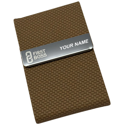 Card Holder - PU Fiber + Stainless Steel