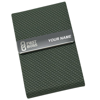 Card Holder - PU Fiber + Stainless Steel