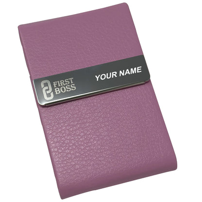Card Holder - PU Leather + Stainless Steel