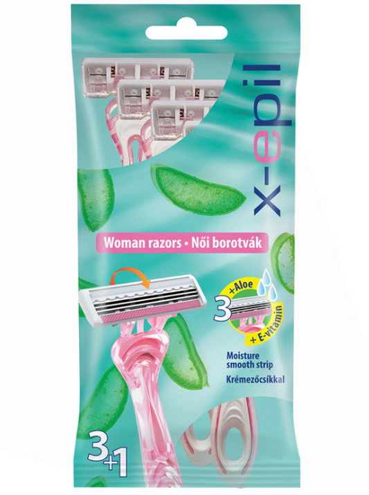 X-epil Disposable woman razors triple blade 3+1/pack