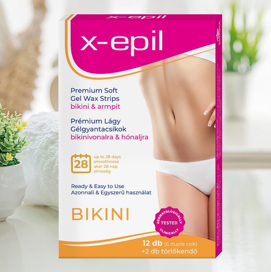 X-Epil Premium Soft Sensitive Gel Wax Strips for bikini – 12 pcs